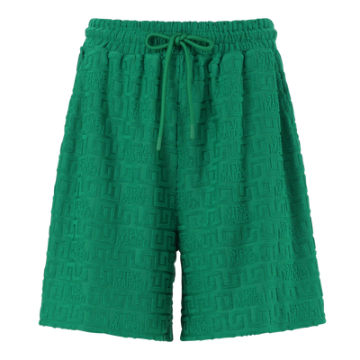 BELLA EMERALD EMBOSSED LOGO JOGGER SHORTS
