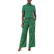 ZURI GREEN CROPPED SHORT SLEEVE SHIRT