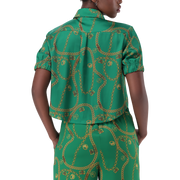 ZURI GREEN CROPPED SHORT SLEEVE SHIRT