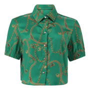ZURI GREEN CROPPED SHORT SLEEVE SHIRT