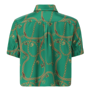 ZURI GREEN CROPPED SHORT SLEEVE SHIRT