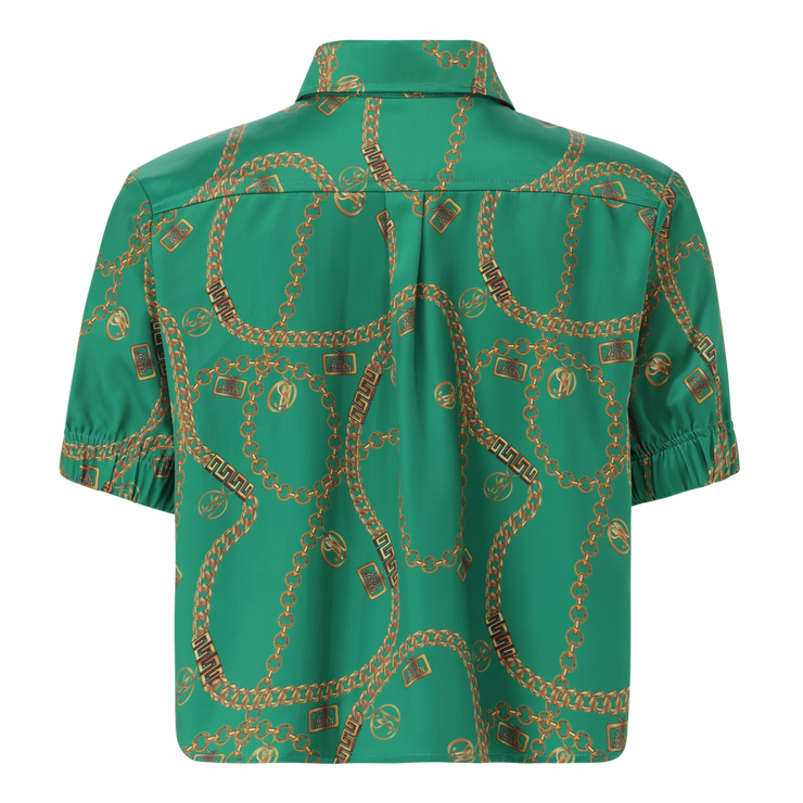 ZURI GREEN CROPPED SHORT SLEEVE SHIRT