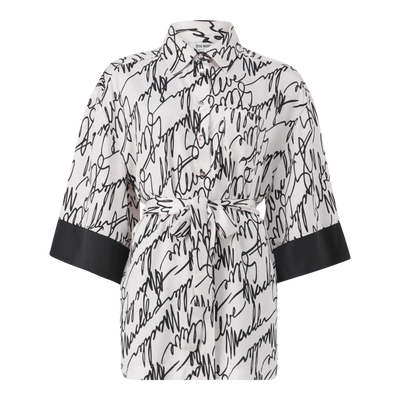 NYLA WHITE KIMONO SHIRT WITH BELT